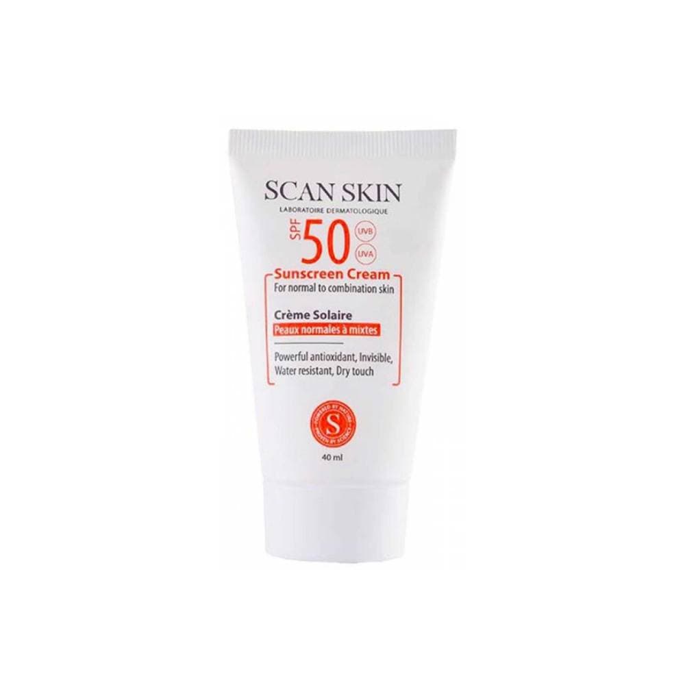 کرم ضد آفتاب SPF50 بی رنگ پوست نرمال تا مختلط اسکن اسکین 40 میلی لیتر — تصویر ۲