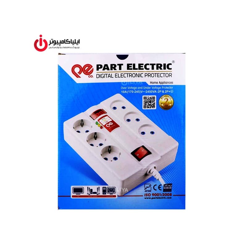 محافظ نوسان برق 6 کانال پارت الکتریک مدل Part Electric 7381 با کابل 3 متر — تصویر ۳