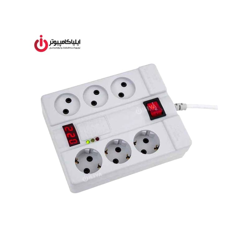 محافظ نوسان برق 6 کانال پارت الکتریک مدل Part Electric 7381 با کابل 3 متر