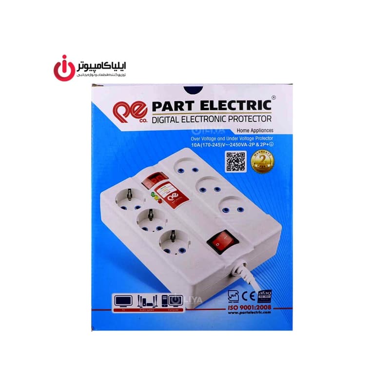 محافظ نوسان برق 6 کانال پارت الکتریک مدل Part Electric 2160 با کابل 5 متری — تصویر ۲