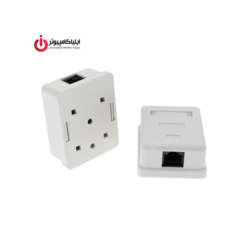 باکس و کیستون تک پورت روکار CAT5E برند دی نت — تصویر ۲