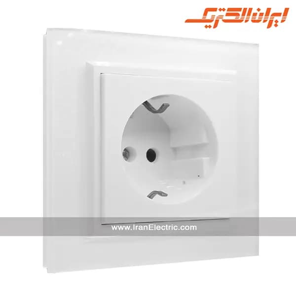 پریز برق ارت دار پلکسی سفید