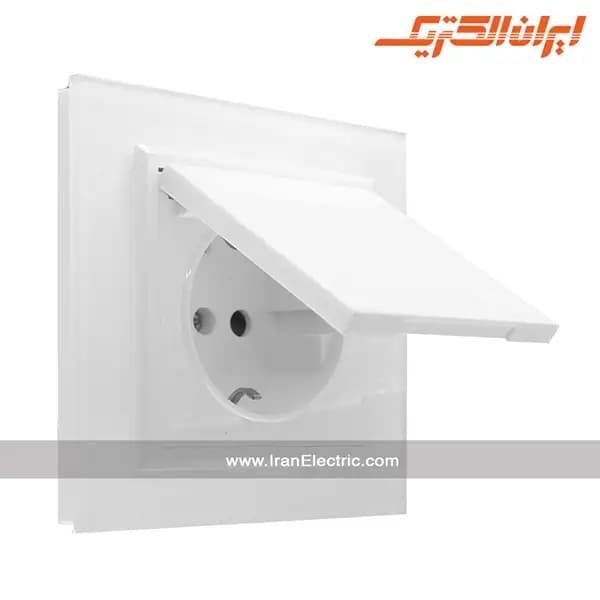 پریز برق ارت دربدار پلکسی سفید