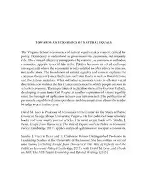 دانلود کتاب Towards an Economics of Natural Equals: A Documentary History of the Early Virginia School – به سوی اقتصاد…
