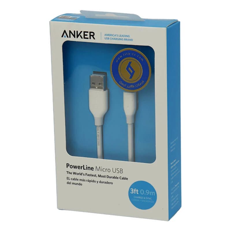 کابل تبدیل USB به microUSB انکر مدل A8132 طول 0.9 متر کد k9814
