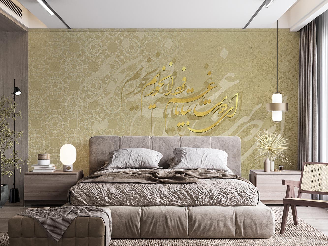 پوستر دیواری لاکچری خطاطی شعر M10041610 — تصویر ۲