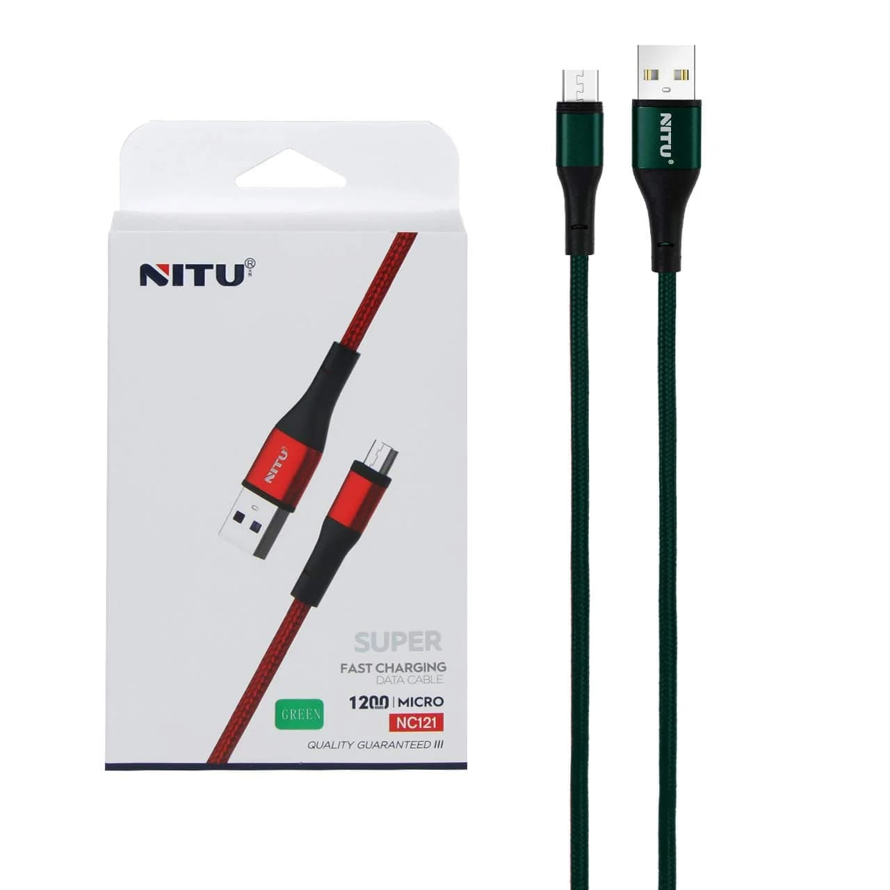 کابل شارژ فست اندروید NITU مدل NC121 – سبز (گارانتی 18 ماه تعویض نیکان همراه)