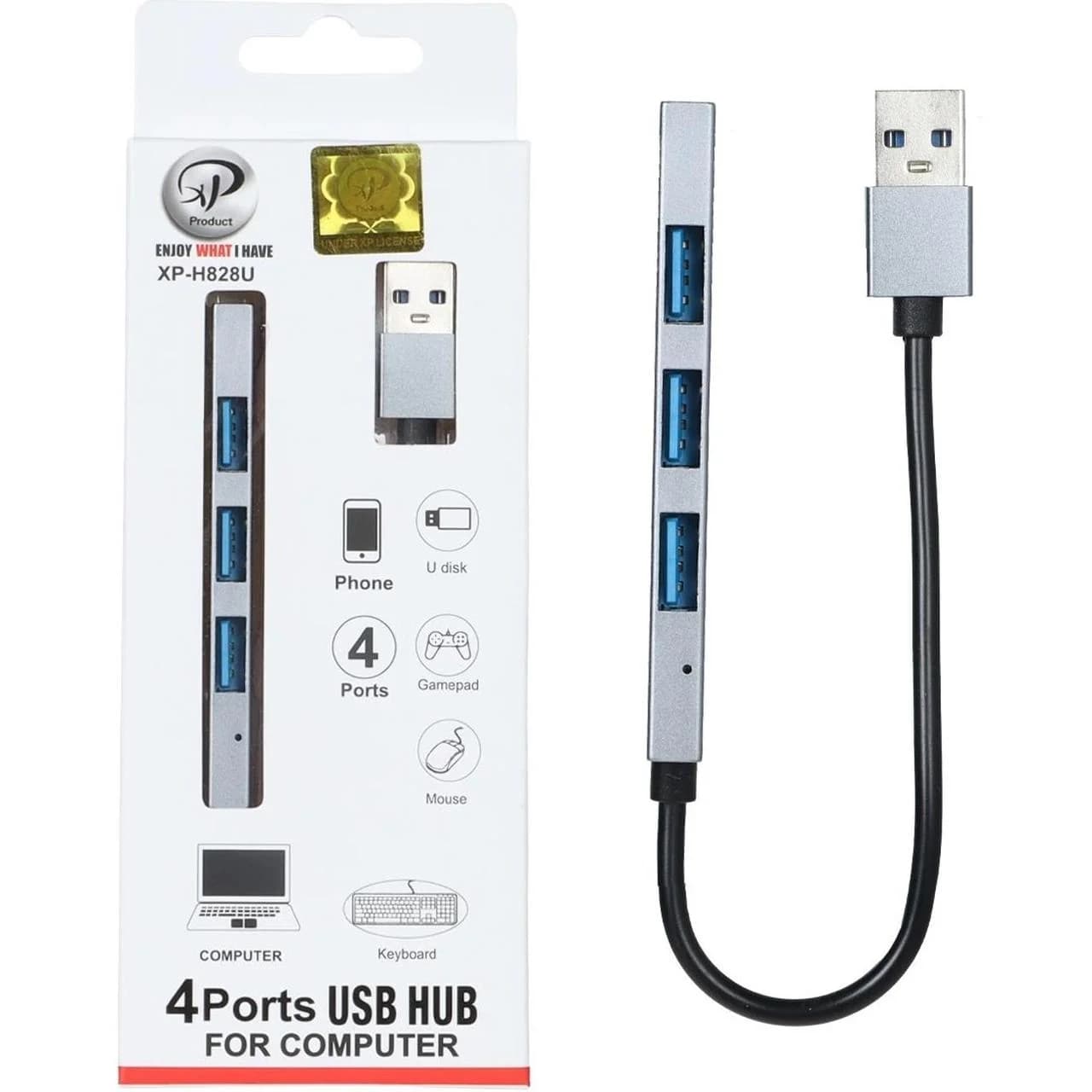 هاب 4 پورت XP Product USB2.0 مدل XP-H828U – خاکستری