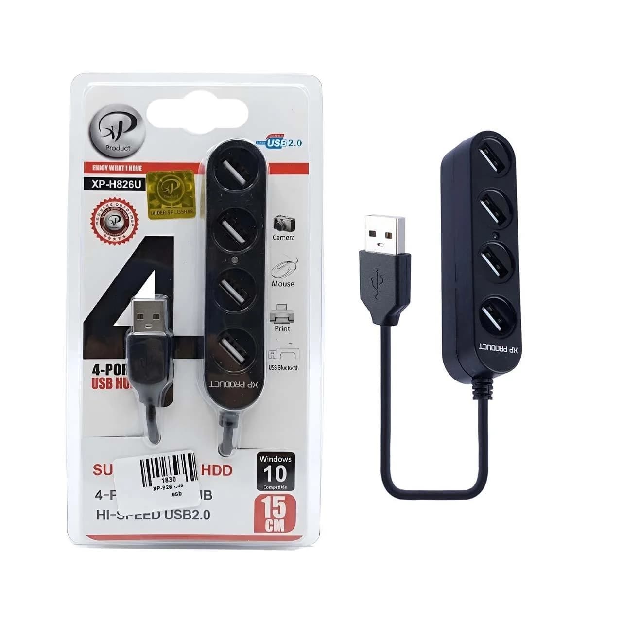 هاب 4 پورت XP Product USB2.0 مدل XP-H826U – مشکی