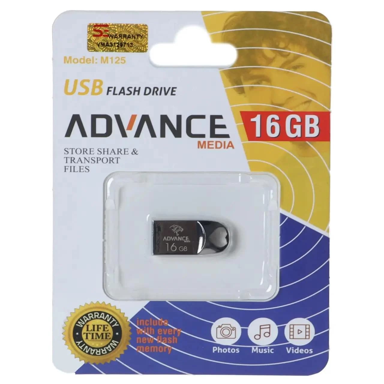 فلش مموری Advance Media مدل M125 USB2.0 ظرفیت 16GB – مشکی