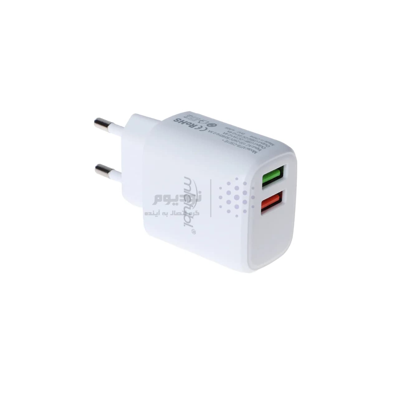 شارژر دیواری فست دو پورت Mietubl مدل MTB-CS01E 12W – سفید (گارانتی شش ماهه AZR) — تصویر ۳