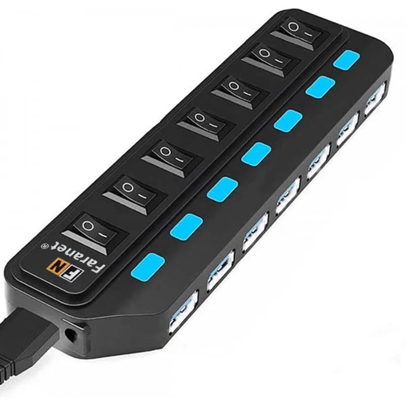 هاب 7 پورت USB 3.0 فرانت مدل FN-U3H701S به همراه کلید و آداپتور