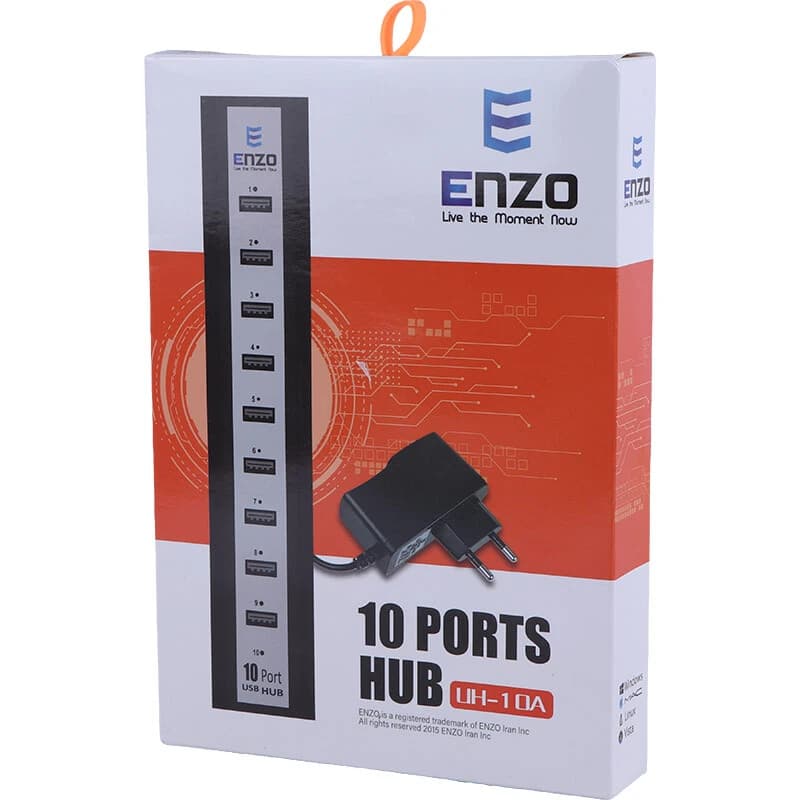 هاب 10 پورت USB انزو UH-10A — تصویر ۶