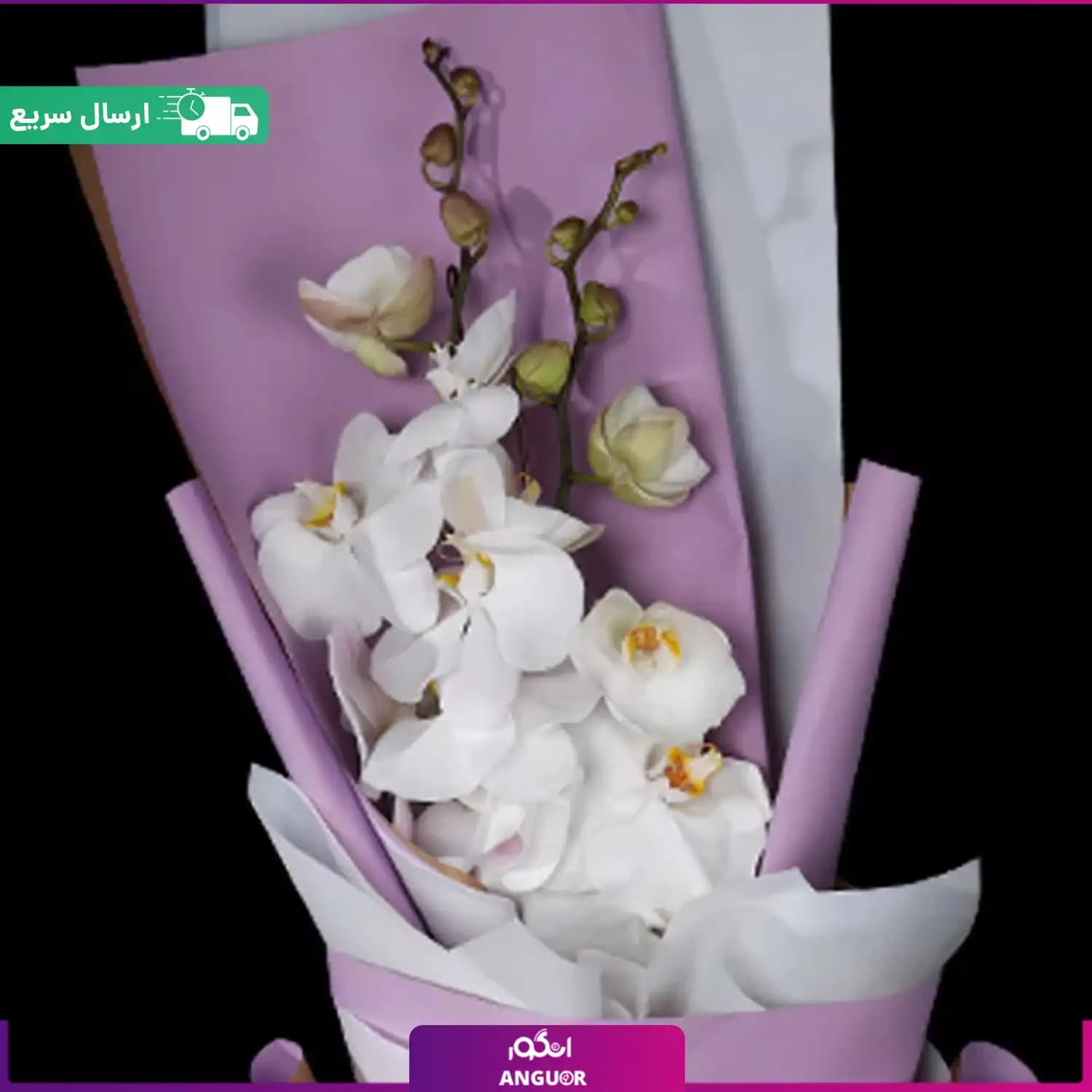 دسته گل ارکیده رنگ سفید کوچک — تصویر ۲