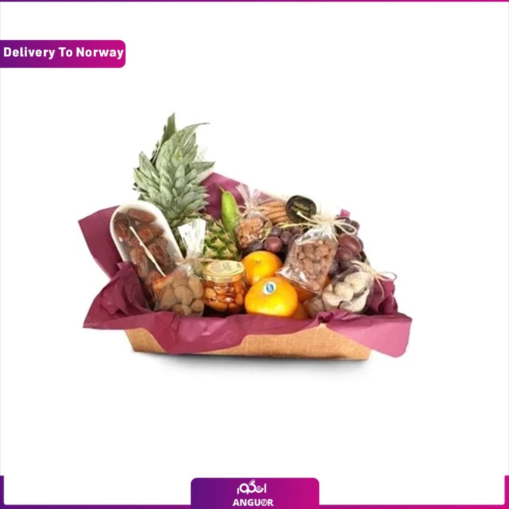 سبد هدیه میوه و آجیل (تحویل در نروژ)