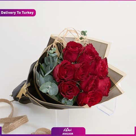 دسته گل رز 11 شاخه (ارسال گل به ترکیه) — تصویر ۲