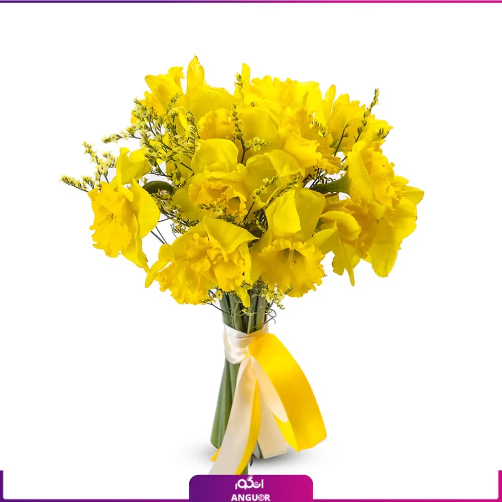 دسته گل نرگس زرد 13 عددی