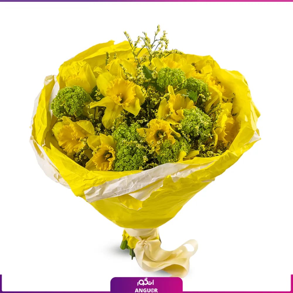 دسته گل نرگس زرد 15 عددی