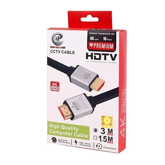کابل 3 متری مقوایی XP HDMI 4K — تصویر ۲