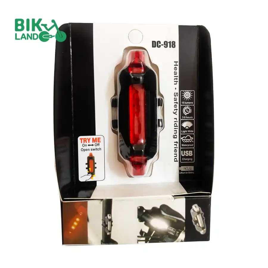 چراغ عقب شارژی دوچرخه مدل DC918 — تصویر ۲