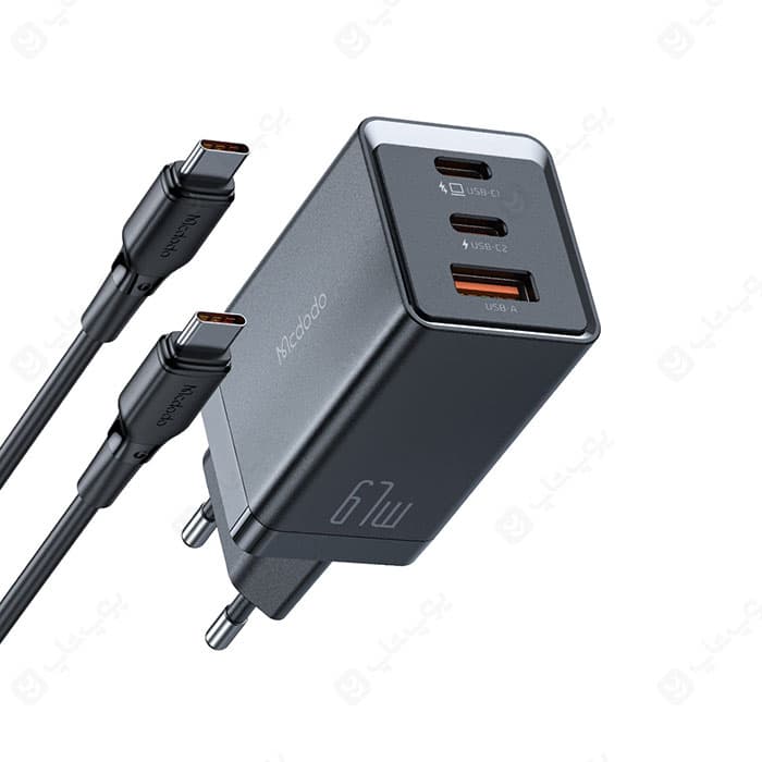 شارژر دیواری 67 وات مک دودو مدل CH-154 با کابل تایپ C به تایپ C