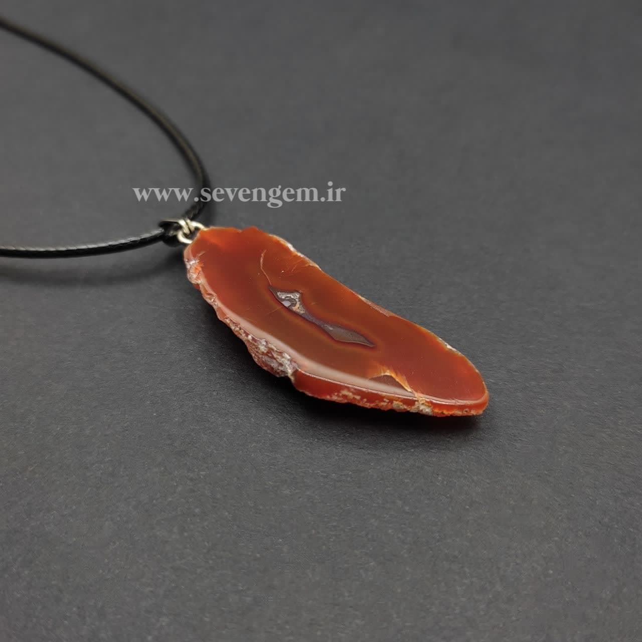 گردنبند اسلایس عقیق رنگی خور (کد740)