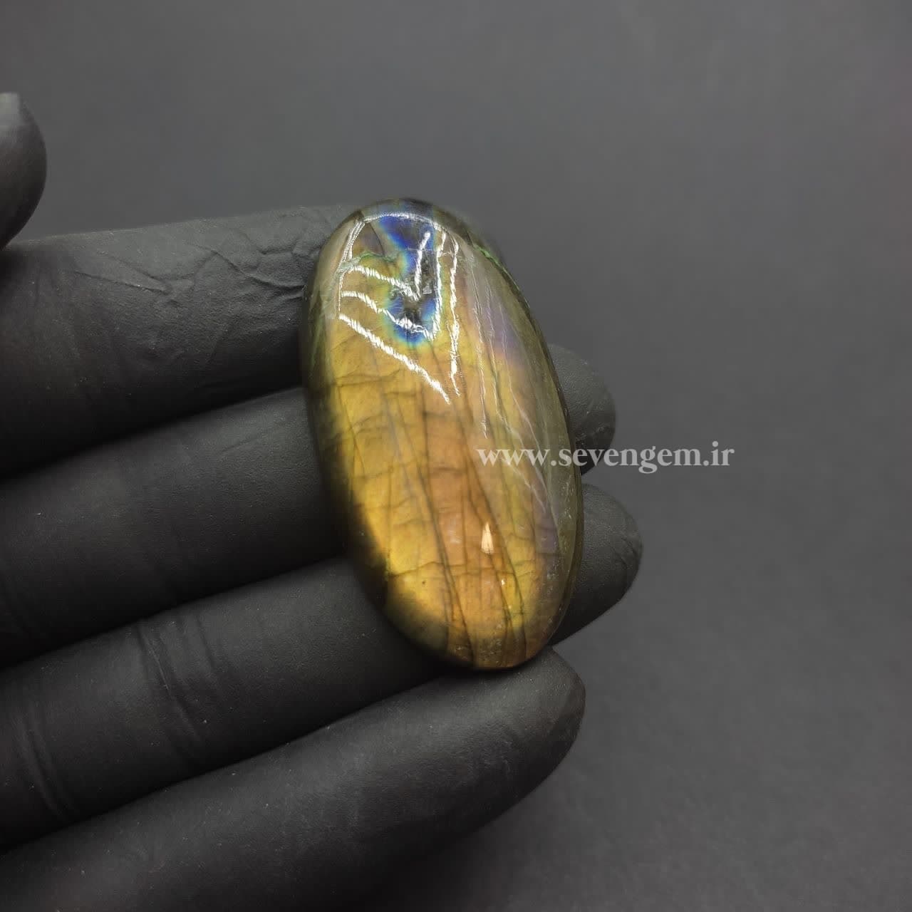 نگین سنگ لابرادوریت تراش بیضی (کد368) — تصویر ۲