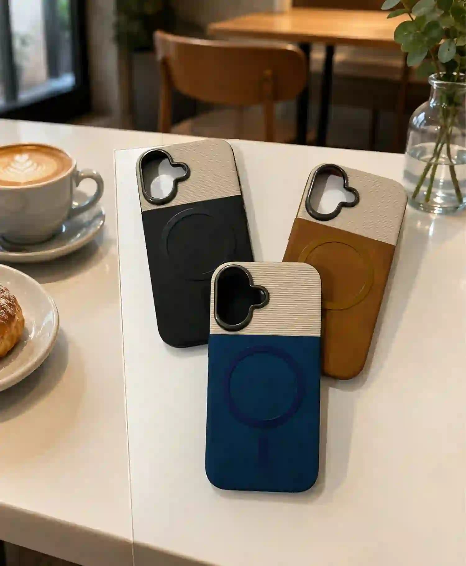 قاب چرمی مگ سیف دار Stylish گوشی موبایل Iphone 17 — تصویر ۳