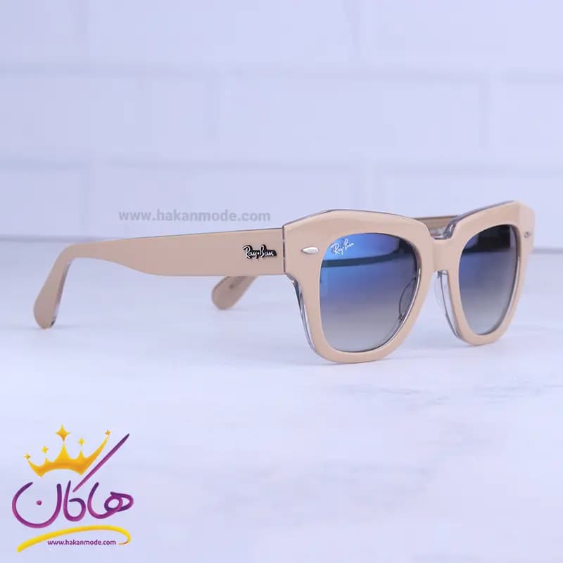 عینک آفتابی ری بن زنانه فریم ویفرر کرمی RB 2186/1 — تصویر ۳
