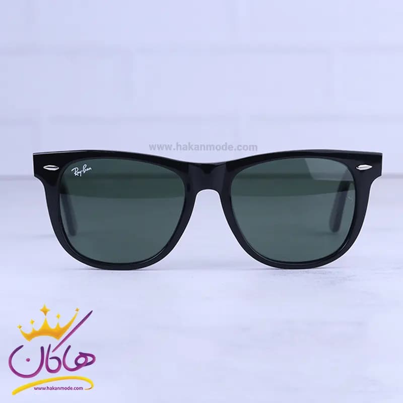 عینک آفتابی ری بن زنانه مشکی شیشه سبز RB 2140-54/1