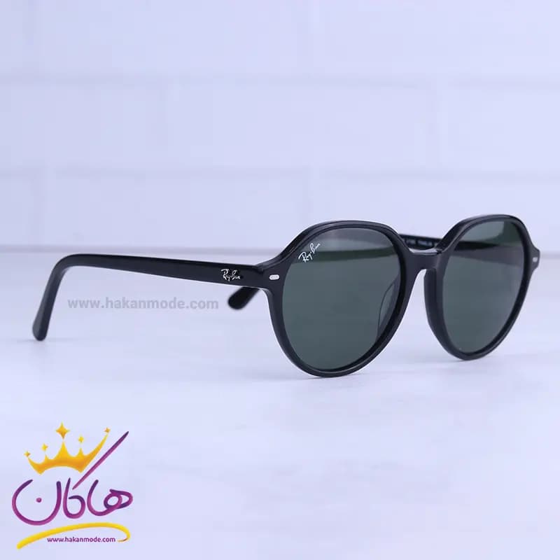 عینک آفتابی ری بن زنانه فریم گرد شیشه سبز RB 2195/1 — تصویر ۳