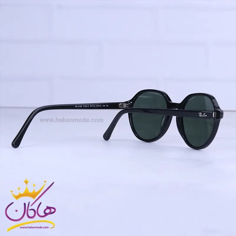 عینک آفتابی ری بن زنانه فریم گرد شیشه سبز RB 2195/1 — تصویر ۴