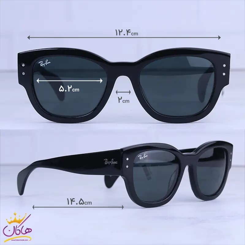 عینک آفتابی ری بن زنانه فریم ویفرر مشکی RB 7681/1 — تصویر ۲