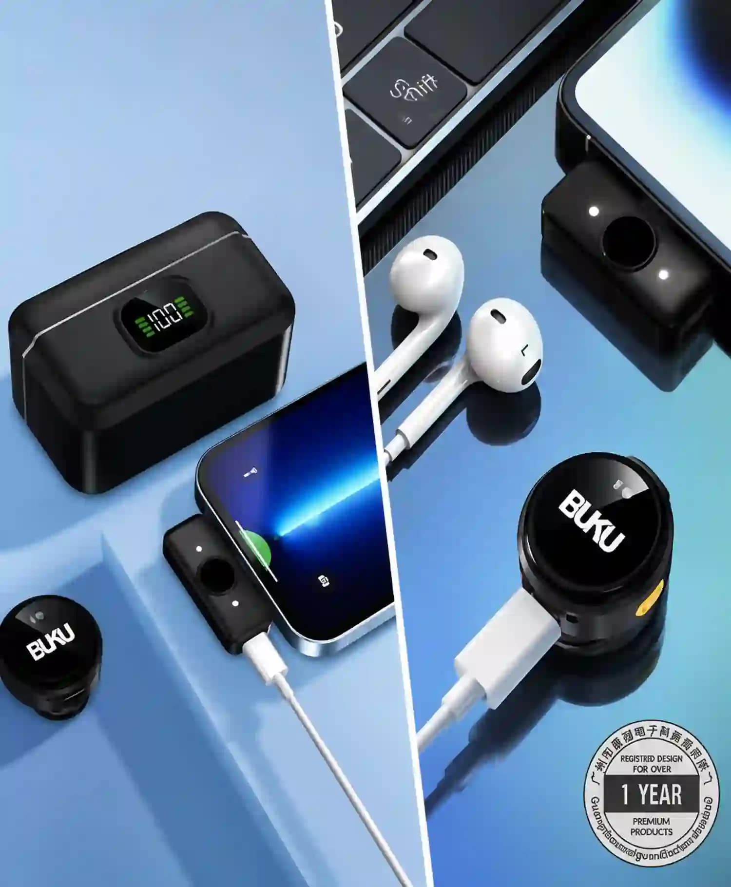 میکروفون بی سیم Type-C بوکو مدل LJ-012 — تصویر ۳