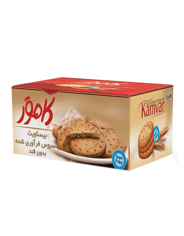 بیسکویيت سبوس دار بدون قند کامور 220 گرم