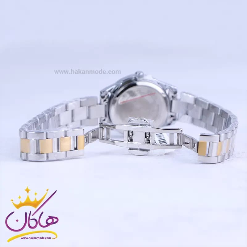 ساعت زنانه سیکو فلزی نقره ای طلایی نگین دار GN 059/18 — تصویر ۲