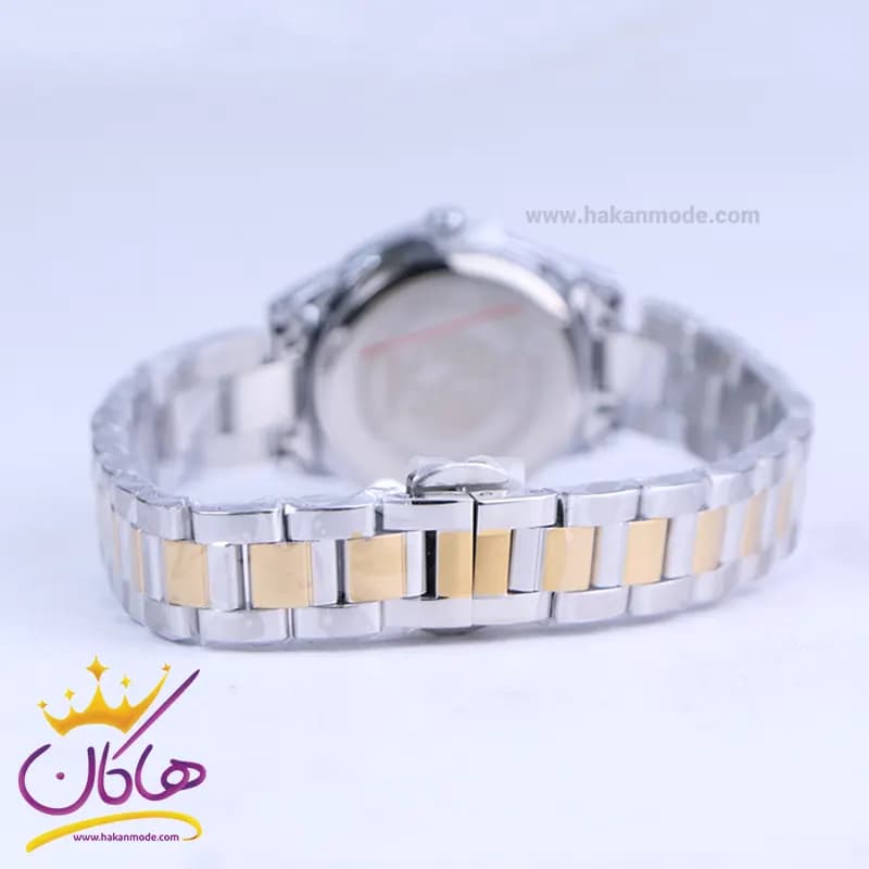 ساعت زنانه سیکو فلزی نقره ای طلایی نگین دار GN 059/18 — تصویر ۳