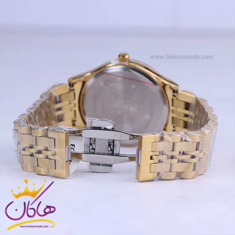 ساعت مچی سیکو فلزی طلایی صفحه مشکی مردانه OS 9/39 — تصویر ۲