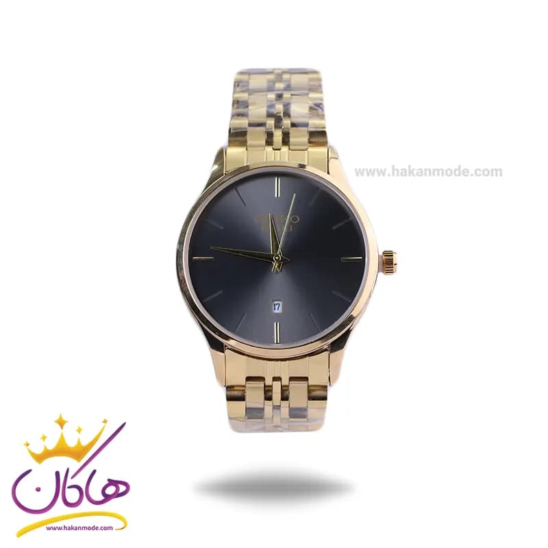 ساعت مچی سیکو فلزی طلایی صفحه مشکی مردانه OS 9/39