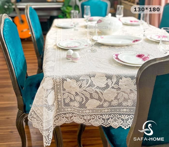 سفره گل برجسته طرح گیپور متوسط 180×130