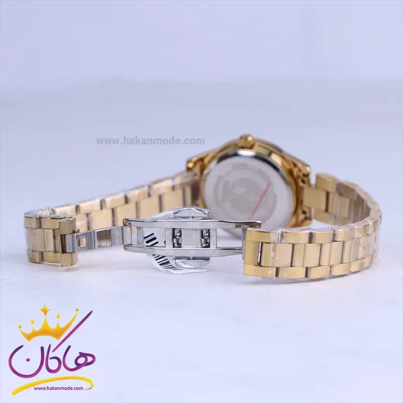 ساعت مچی سیکو فلزی طلایی قاب نگین دار زنانه GN 059/44 — تصویر ۲