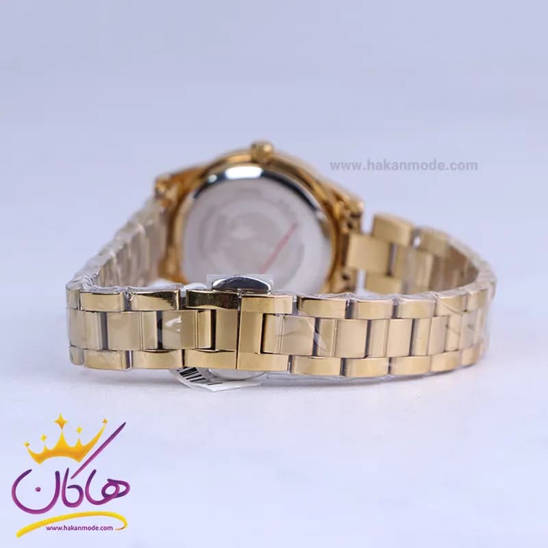 ساعت مچی سیکو فلزی طلایی قاب نگین دار زنانه GN 059/44 — تصویر ۳