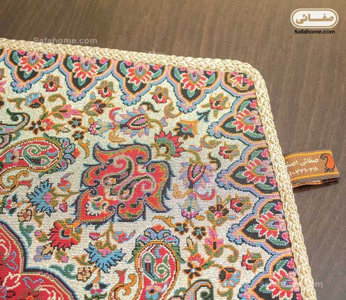 رومیزی ترمه 3 تکه هاشمی کد 46 ممتاز قرمز — تصویر ۳