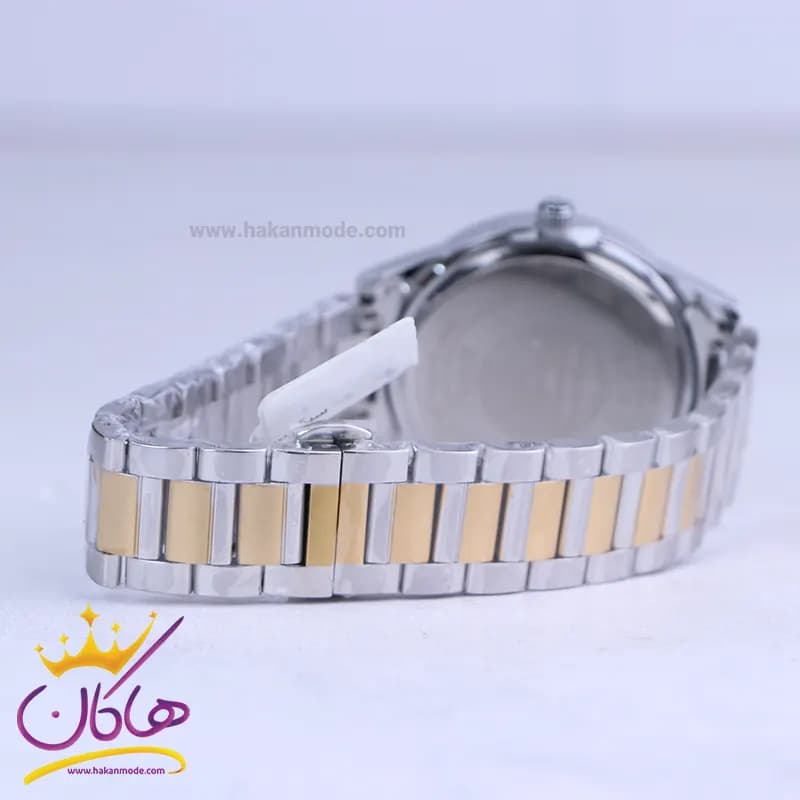 ساعت مردانه سیکو فلزی نقره ای طلایی صفحه مشکی OS 9/45 — تصویر ۳