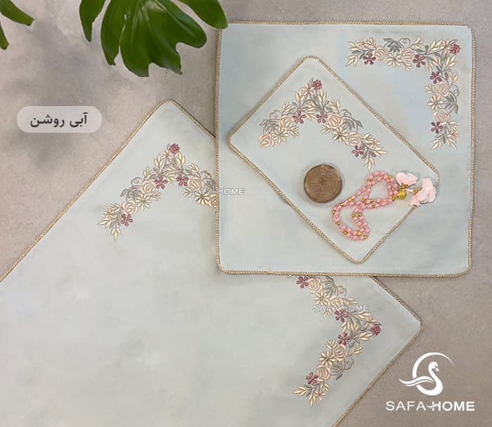 سجاده و جانماز مخمل ملیسا گلریز گلدوزی کد 6 — تصویر ۲