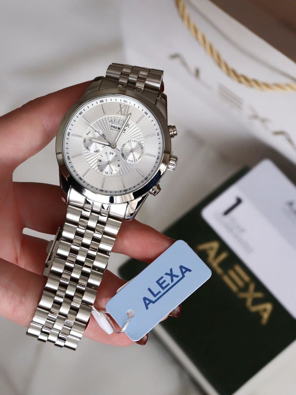 ساعت مردانه الکسا ALEXA مدل 0064 ضدآب موتور ژاپن رنگ ثابت فول تایم بند قفلی همراه با جعبه و پاکت اورجینال و یکسال گارانتی شرکتی کد 1921994