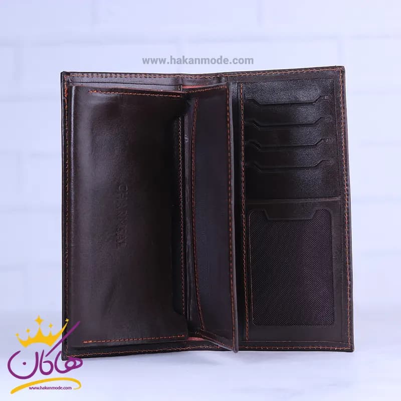 ست کیف کتی چرم و عینک مردانه چرمسال قهوه ای 180/2 — تصویر ۳