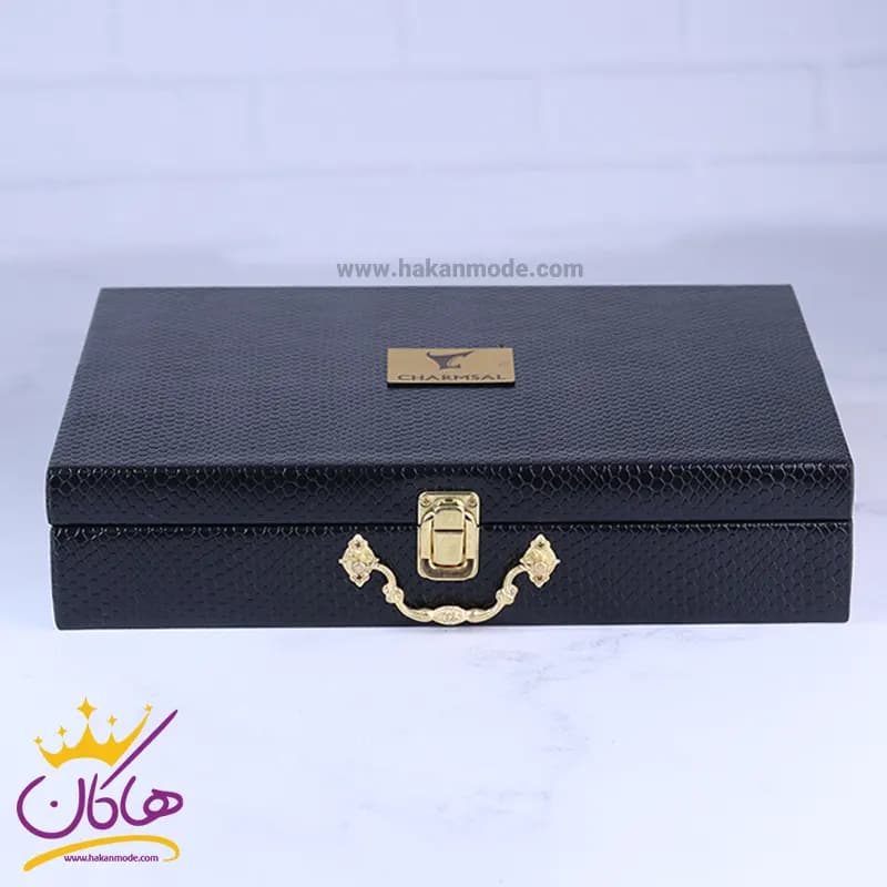 ست کیف کتی چرم و عینک مردانه چرمسال قهوه ای 180/2 — تصویر ۶