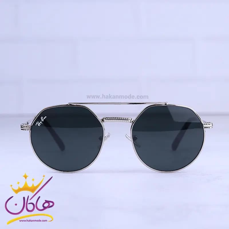 عینک آفتابی مردانه ری بن فریم گرد نقره ای RB 8265/1
