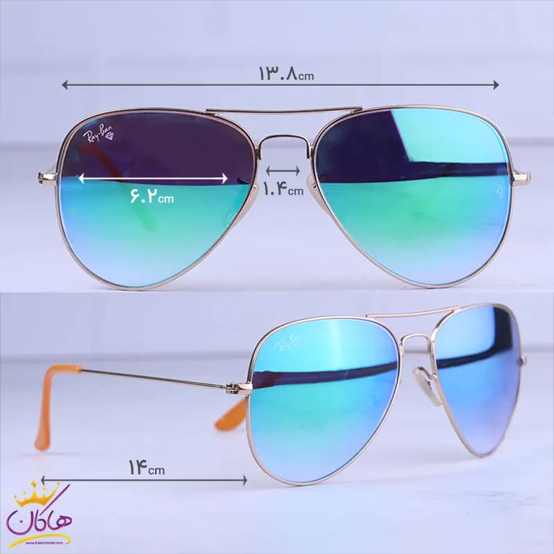 عینک آفتابی ری بن مردانه فلزی شیشه جیوه ای RB 3026/1 — تصویر ۲